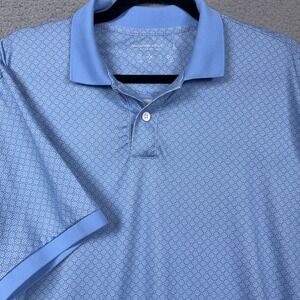 Abercrombie Polo Shirt Mens L Blue Soft AF Air Knit Performance Stretch Preppy‎